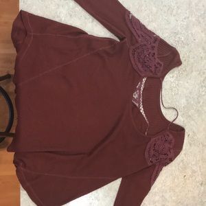 FREE PEOPLE MAROON TOP